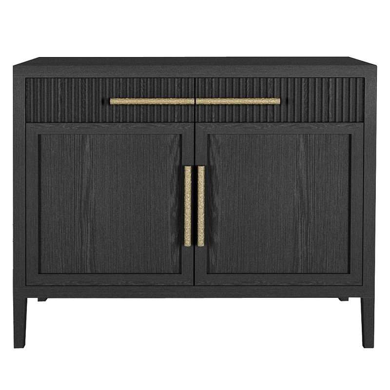 Буфет Primo с двумя ящиками и двумя фасадами Черный дуб Черный Золотой в Ростове-на-Дону | Loft Concept 