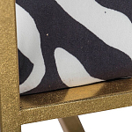 Кресло с металлическим золотистым каркасом и мягкой обивкой с чёрно-белым принтом зебры Wild animals варинант исполнения - 4 | Loft Concept в Ростове-на-Дону