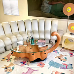 Дизайнерский журнальный стол с основанием в виде кота Bivan варинант исполнения - 3 | Loft Concept в Ростове-на-Дону