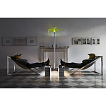 Дизайнерское кресло на металлическом каркасе с подставкой для ног Poltronova Mies Armchair варинант исполнения - 12 | Loft Concept в Ростове-на-Дону