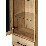 Шкаф-витрина в стиле лофт с чёрной стеклянной дверью Urban Style Space варинант исполнения - 3 | Loft Concept в Ростове-на-Дону