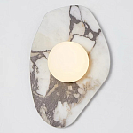 Бра с каменным основанием и плафоном из стекла в форме шара Shaw Marble Lighting варинант исполнения - 1 | Loft Concept в Ростове-на-Дону