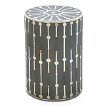 Приставной круглый столик с инкрустацией Mandika Bone Inlay Gray варинант исполнения - 2 | Loft Concept в Ростове-на-Дону