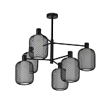 Люстра потолочная с абажурами из металлической сетки Loft Grid Pendant Gold варинант исполнения - 5 | Loft Concept в Ростове-на-Дону