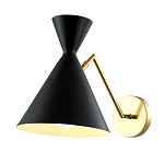 Бра черного цвета с конусообразным плафоном на золотом основании Loft Metal варинант исполнения - 2 | Loft Concept в Ростове-на-Дону