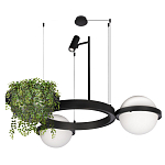 Подвесной светильник с 2-мя шарообразными плафонами и цилиндрическим спотом Light of Еyes варинант исполнения - 6 | Loft Concept в Ростове-на-Дону