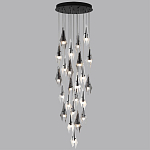 Люстра каскадная с 24-мя рельефными прозрачными плафонами в форме лепестков Glass Pod  варинант исполнения - 5 | Loft Concept в Ростове-на-Дону