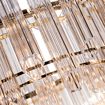 Люстра подвесная круглая с прозрачными хрустальными трубками и золотистым каркасом Диаметр 60 см Hexagon Tube Light варинант исполнения - 3 | Loft Concept в Ростове-на-Дону