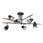 Потолочный светильник с конусообразными плафонами с контрастным сочетанием бронзы и глубоким черным цветом Aurika варинант исполнения - 2 | Loft Concept в Ростове-на-Дону