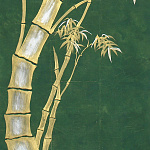 Обои ручная роспись Bamboo Golden on Edo Green India tea paper варинант исполнения - 2 | Loft Concept в Ростове-на-Дону