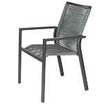 Стул темно-серый с высокой плетеной спинкой и сиденьем Braided Strength варинант исполнения - 6 | Loft Concept в Ростове-на-Дону