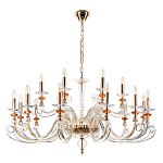 Люстра с 18-ю лампочками и изогнутыми прозрачными элементами из стекла Twisted Glass Candles Chandelier варинант исполнения - 2 | Loft Concept в Ростове-на-Дону