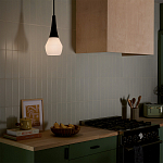 Подвесной светильник каплевидной формы с комбинированным плафоном из стали и белого матового стекла Kichler варинант исполнения - 9 | Loft Concept в Ростове-на-Дону