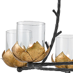 Люстра с прозрачными стеклянными абажурами и каркасом в виде черных веток Blooming Flower варинант исполнения - 1 | Loft Concept в Ростове-на-Дону