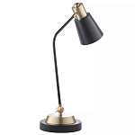 Настольная лампа с наклонным корпусом и подвижным плафоном в сочетании золотистого и чёрного цвета Work Surface Light варинант исполнения - 3 | Loft Concept в Ростове-на-Дону