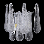 Бра с подвесками из рифленного стекла в форме капель на основании цвета хром Textured Glass варинант исполнения - 4 | Loft Concept в Ростове-на-Дону