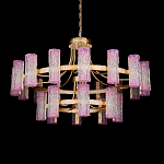 Люстра двухъярусная круглая с текстурными цилиндрическими плафонами Glimpse варинант исполнения - 1 | Loft Concept в Ростове-на-Дону