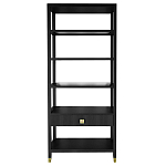 Стеллаж Elsa Dreams Black со стеклянными полками и ящиком варинант исполнения - 7 | Loft Concept в Ростове-на-Дону