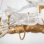 Люстра подвесная с прозрачными стеклянными птичками на ветвях Диаметр 80 см Serip Voa варинант исполнения - 9 | Loft Concept в Ростове-на-Дону