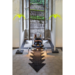 Дизайнерское кресло на металлическом каркасе с подставкой для ног Poltronova Mies Armchair варинант исполнения - 6 | Loft Concept в Ростове-на-Дону