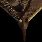 Стул из Ореха с плетеным сидением Kronos Dining Chair Brown варинант исполнения - 4 | Loft Concept в Ростове-на-Дону