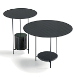 Дизайнерский круглый кофейный стол из металла с мраморным декором PANNA COTTA Coffee Table варинант исполнения - 8 | Loft Concept в Ростове-на-Дону