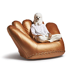 Дизайнерское кожаное кресло в форме руки Poltronova Joe Gold  Armchair варинант исполнения - 15 | Loft Concept в Ростове-на-Дону