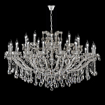 Люстра подвесная двухъярусная с 30-ю лампочками и прозрачными хрустальными подвесками на хромированном основании Crystal lamps варинант исполнения - 2 | Loft Concept в Ростове-на-Дону