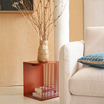 Оранжевый приставной стол из металла Lattice варинант исполнения - 7 | Loft Concept в Ростове-на-Дону