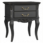 Тумба прикроватная черная из массива бука в стиле прованс Black Provence варинант исполнения - 3 | Loft Concept в Ростове-на-Дону