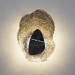 Бра с волнообразным стеклянным плафоном и вставкой из мрамора Liquid Stone варинант исполнения - 13 | Loft Concept в Ростове-на-Дону