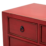 Деревянная ТВ-тумба с 5-ю выдвижными ящиками в китайском стиле красная Wei Chinese TV Stand варинант исполнения - 4 | Loft Concept в Ростове-на-Дону