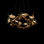 Люстра подвесная с прозрачными стеклянными птичками на ветвях Диаметр 80 см Serip Voa варинант исполнения - 8 | Loft Concept в Ростове-на-Дону