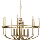  Люстра круглая двухъярусная цвета латунь с 12-ю лампами Kichler варинант исполнения - 1 | Loft Concept в Ростове-на-Дону