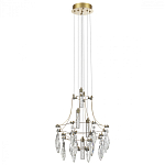 Люстра подвесная из металла с хрустальными подвесками прозрачного цвета Quasar 41 варинант исполнения - 2 | Loft Concept в Ростове-на-Дону
