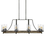 Люстра подвесная с восемью прозрачными стеклянными цилиндрическими плафонами в стиле лофт Feiss варинант исполнения - 1 | Loft Concept в Ростове-на-Дону