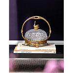 Конфетница из прозрачного рельефного стекла с ручкой и фигуркой лебедя Eden Garden варинант исполнения - 4 | Loft Concept в Ростове-на-Дону