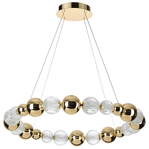 Светодиодная кольцевая люстра Crystal Globule Золото