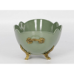 Чаша зеленого цвета из фарфора с волнообразным краем Eden Garden porcelain and bronze варинант исполнения - 2 | Loft Concept в Ростове-на-Дону