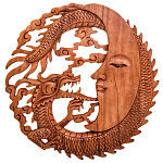 Панно из дерева дракон и луна Panel With Animals варинант исполнения - 1 | Loft Concept в Ростове-на-Дону