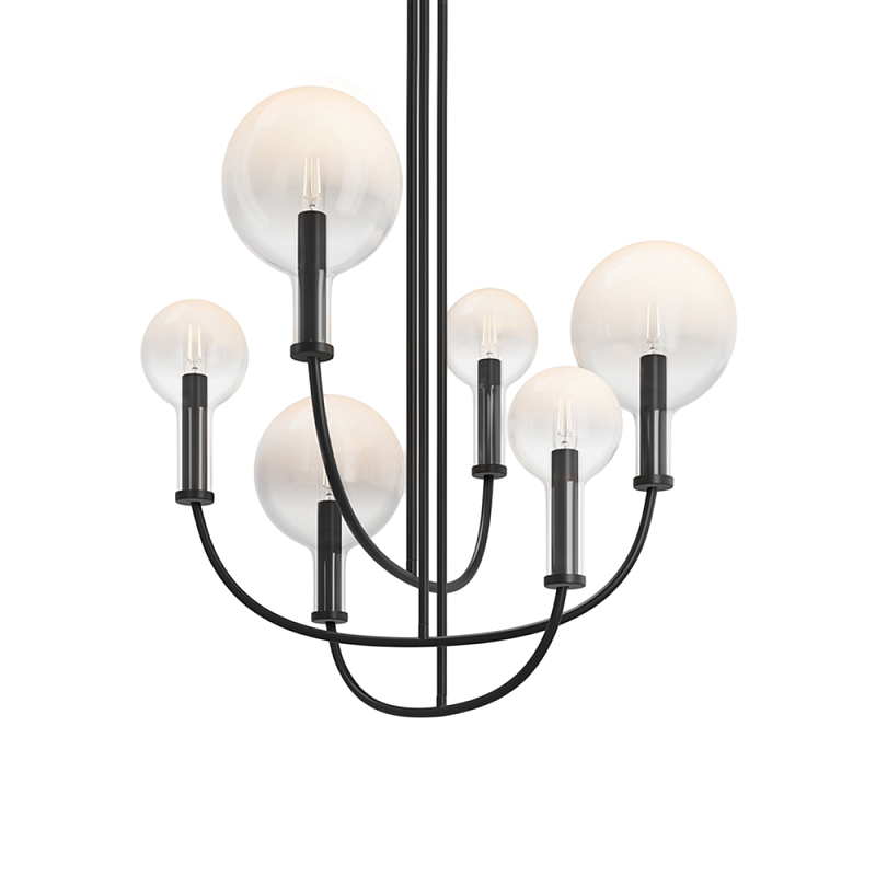 Люстра подвесная Status E14x6 Черный Прозрачное Стекло в Ростове-на-Дону | Loft Concept 