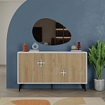 Комод с 3-мя дверцами и выдвижным ящиком цвета светлый дуб SPARK CONSOLE WHITE варинант исполнения - 1 | Loft Concept в Ростове-на-Дону