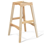 Барный стул со спинкой на 4-х деревянных ножках Оранжевый Велюр Ava Charm варинант исполнения - 4 | Loft Concept в Ростове-на-Дону