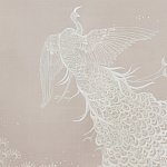 Обои ручная роспись в стиле Арт-деко Whistler Peacocks Special Colourway on Almost Mauve dyed silk варинант исполнения - 1 | Loft Concept в Ростове-на-Дону