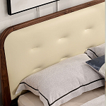 Кровать двуспальная с каркасом из дерева и мягким изголовьем Moon Walnut Bed варинант исполнения - 3 | Loft Concept в Ростове-на-Дону