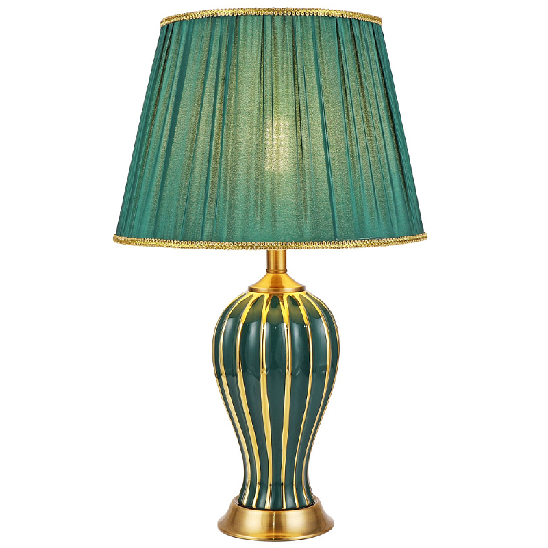     Celestina Green  Gold Lampshade Table Lamp    -- | Loft Concept 