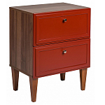 Тумба прикроватная красная из массива бука с 2-мя ящиками Wenge Light варинант исполнения - 1 | Loft Concept в Ростове-на-Дону
