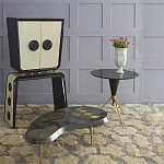 Дизайнерский журнальный столик с круглой столешницей на золотых ножках Risenbix варинант исполнения - 1 | Loft Concept в Ростове-на-Дону