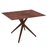 Стол обеденный с коричневой прямоугольной столешницей из керамики на четырех пластиковых ножках Brown Ceramics варинант исполнения - 1 | Loft Concept в Ростове-на-Дону