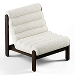 Кресло с деревянным каркасом и обивкой из белой ткани букле Medieval Furniture варинант исполнения - 1 | Loft Concept в Ростове-на-Дону